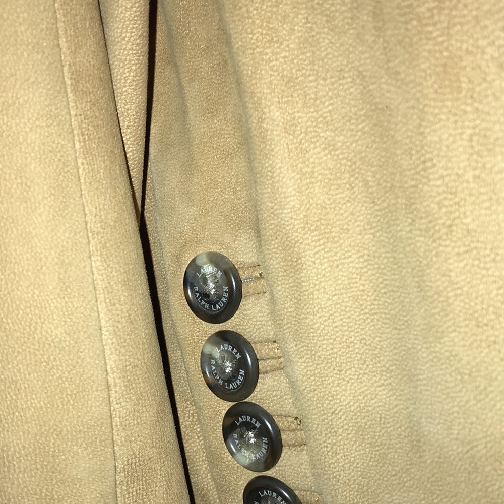 Lauren Ralph Lauren Notch Lapel Suede Hunter Tan Blazer Jacket $798 - Picture 8 of 12